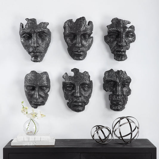 Self-Portrait Wall Decor by Uttermost in steel gray. Made from polyresin in a modern style.