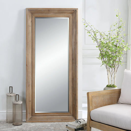 Missoula Mirror by Uttermost in gray wash. Made from fir, mdf, mirror in a modern style.