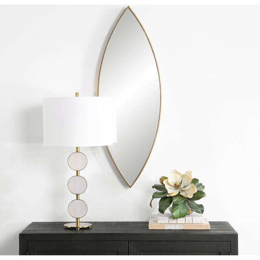 Ellipse Mirror by Uttermost in golden bronze. Made from iron, mirror in a modern style.