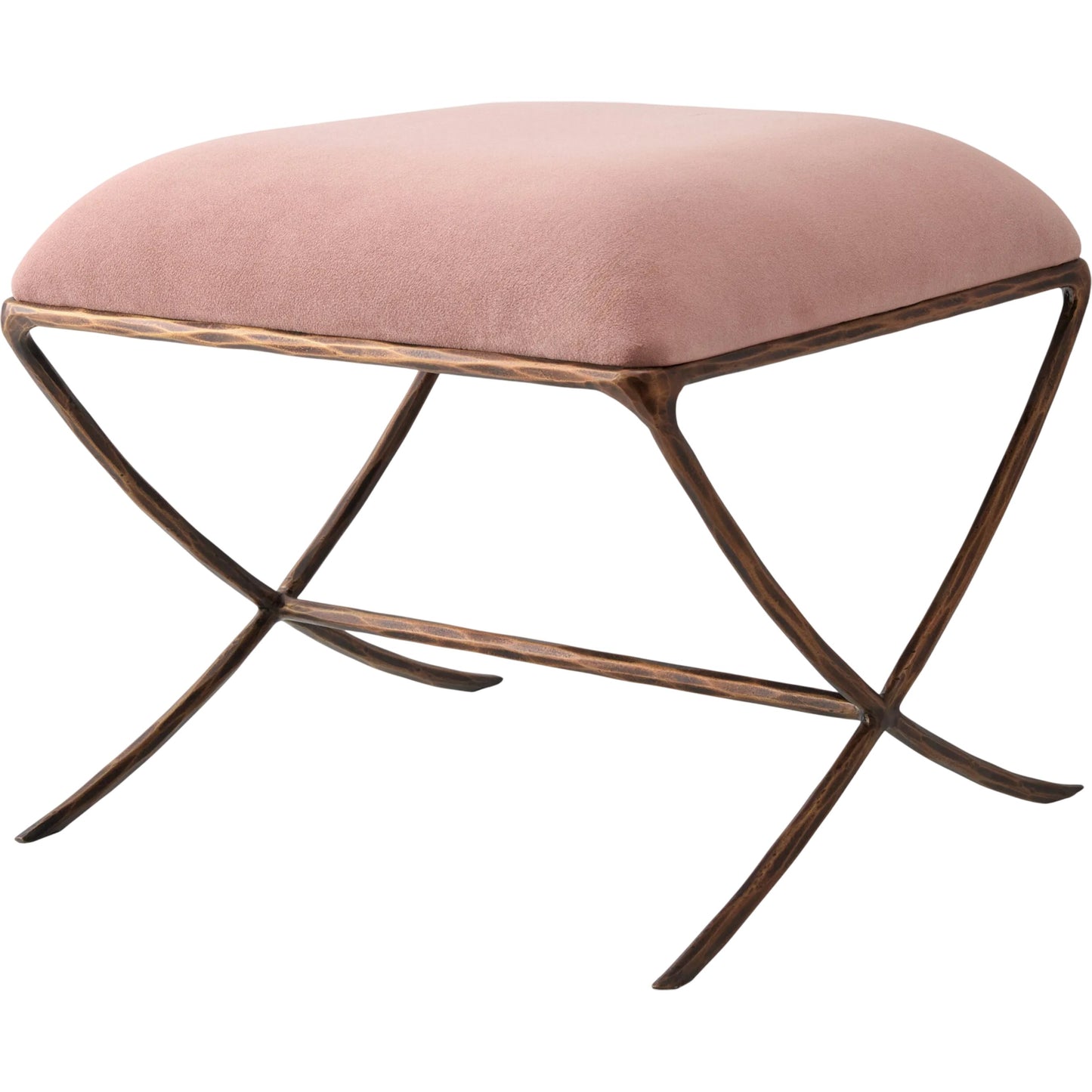001 SI-2460537 | Primary Silo | Misho Ottoman by Surya in metallic copper. Made from polyester, iron in a eclectic & global style.