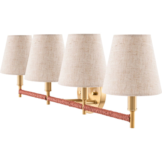 001 SI-2459095 | Primary Silo | Majen Wall Sconce by Surya in gold, brown and electroplated. Made from iron, linen in a unique style.