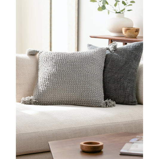 Makrome Pillow - 13253 by Surya. Made from front: 100% wool, back: 100% cotton in a transitional style.