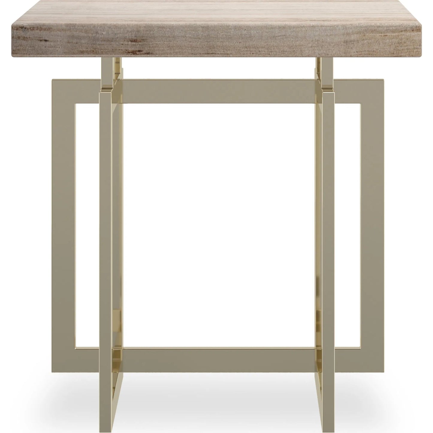 002 SI-2250645 | Additional Silo | Wish You Were Here End Table by Caracole in sandstone, whisper of gold. Made from metal, stone in a unique style.