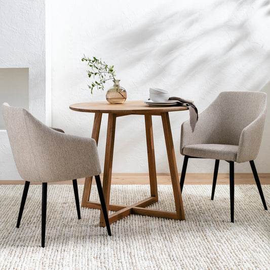 Milford Dining Chair - 359588 (Set of 2) by Surya in light gray and powder coated. Made from upholstery: polyester, base: steel, fill: 90% polyurethane foam, 10% dacron in a transitional style.