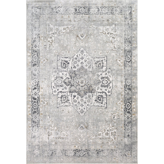 001 102336-43540 | Primary Silo | Milano Rug - 23250 by Livabliss in light gray, gray, off-white, mustard, charcoal. Made from 60% viscose, 40% polyester in a unique style.