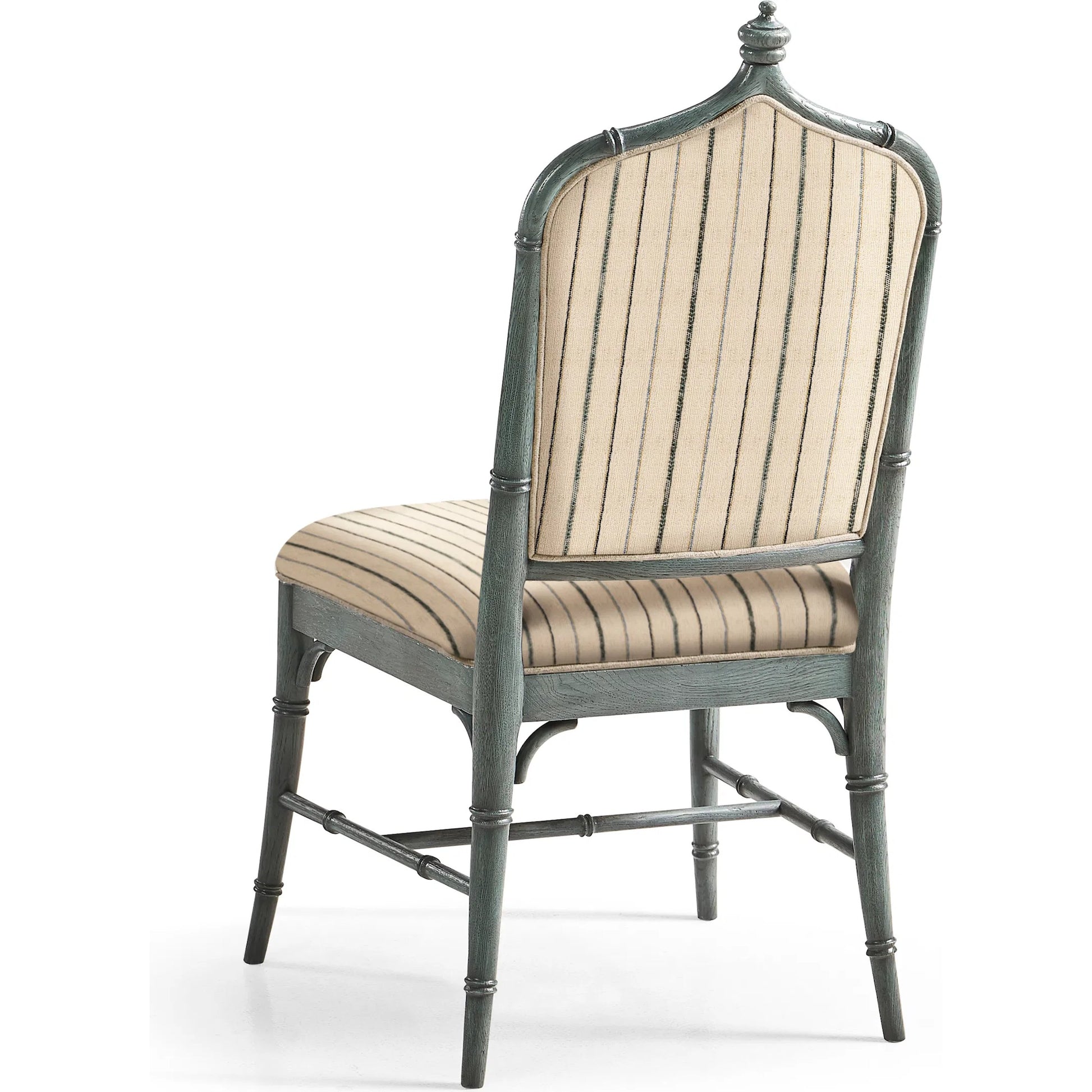 Baronial Dining Side Chair by Jonathan Charles in blue and blue faded oak. Made from oak, fabric in a traditional style.