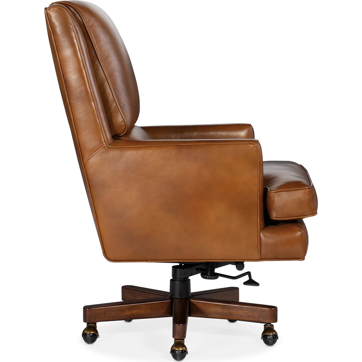 003 SI-1959631 | Additional Silo | Wright Executive Swivel Tilt Chair by Hooker Furniture in voyage cedar and dark wood, brown. Made from leather, voyage cedar (semi-aniline top grain) in a transitional style.