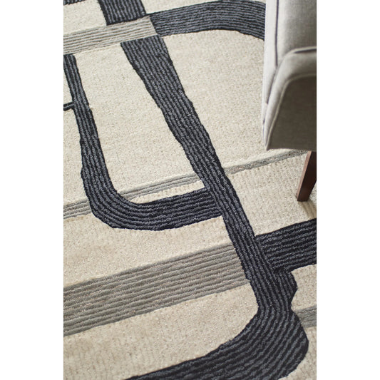 Maguire Transitional Rug - 8905F by Feizy in ivory, gray, black. Made from wool, nylon in a unique style.