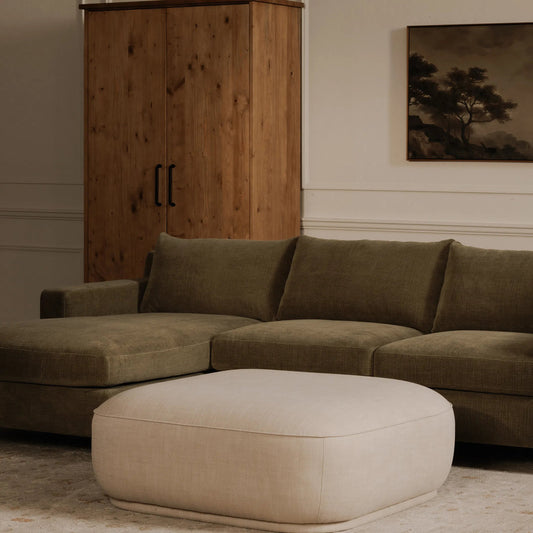 Marion Square Ottoman by Moe's Home Collection. Made from upholstery: 100% polyester, high density foam, solid wood, plywood frame in a transitional style.