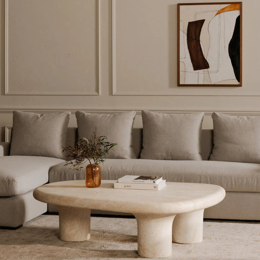 Thomas Sectional by Moe's Home Collection. Made from upholstery: 100% polyester, 70% feather, 30% fiber fill, solid wood, plywood frame in a transitional style.