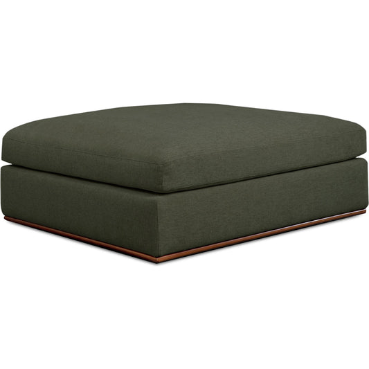 Rue Ottoman by Moe's Home Collection. Made from upholstery: 100% polyester, 70% feather, 30% fiber fill, solid wood, plywood frame in a transitional style.