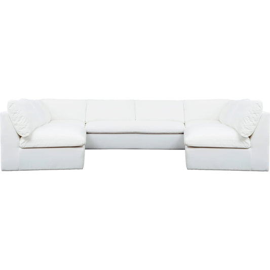 Miles Outdoor Modular 5 Piece Sofa by Moe's Home Collection. Made from aluminum frame, 100% olefin fabric, quick dry foam in a transitional style.