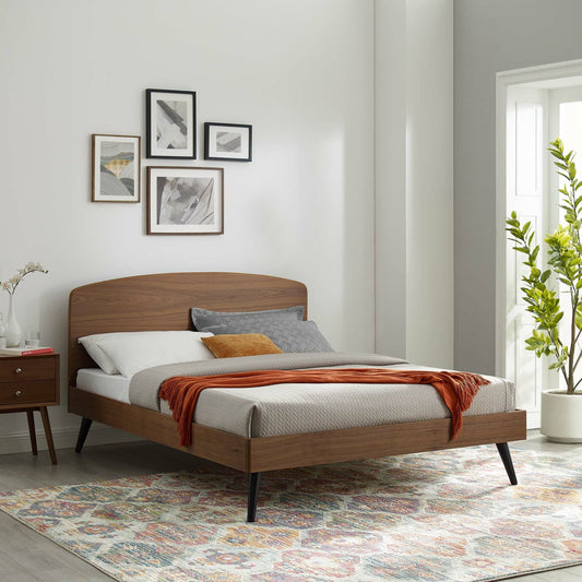 Alma Wood Platform Bed by Evans & Londeen in walnut. Made from unique in a modern style.