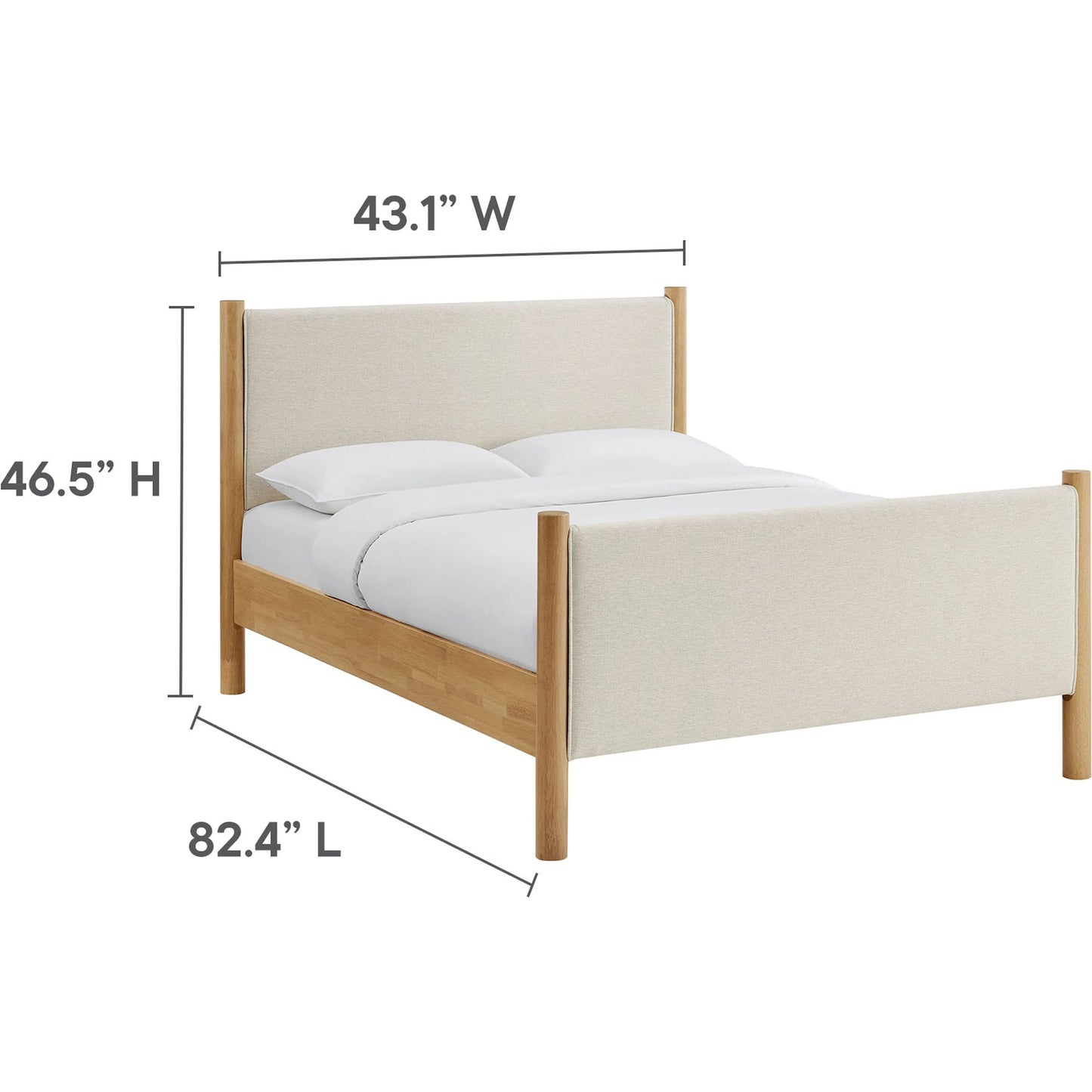 034 SI-2358704 | Additional Silo | Strafford Platform Bed by Evans & Londeen. Made from fabric upholstered in a unique style.