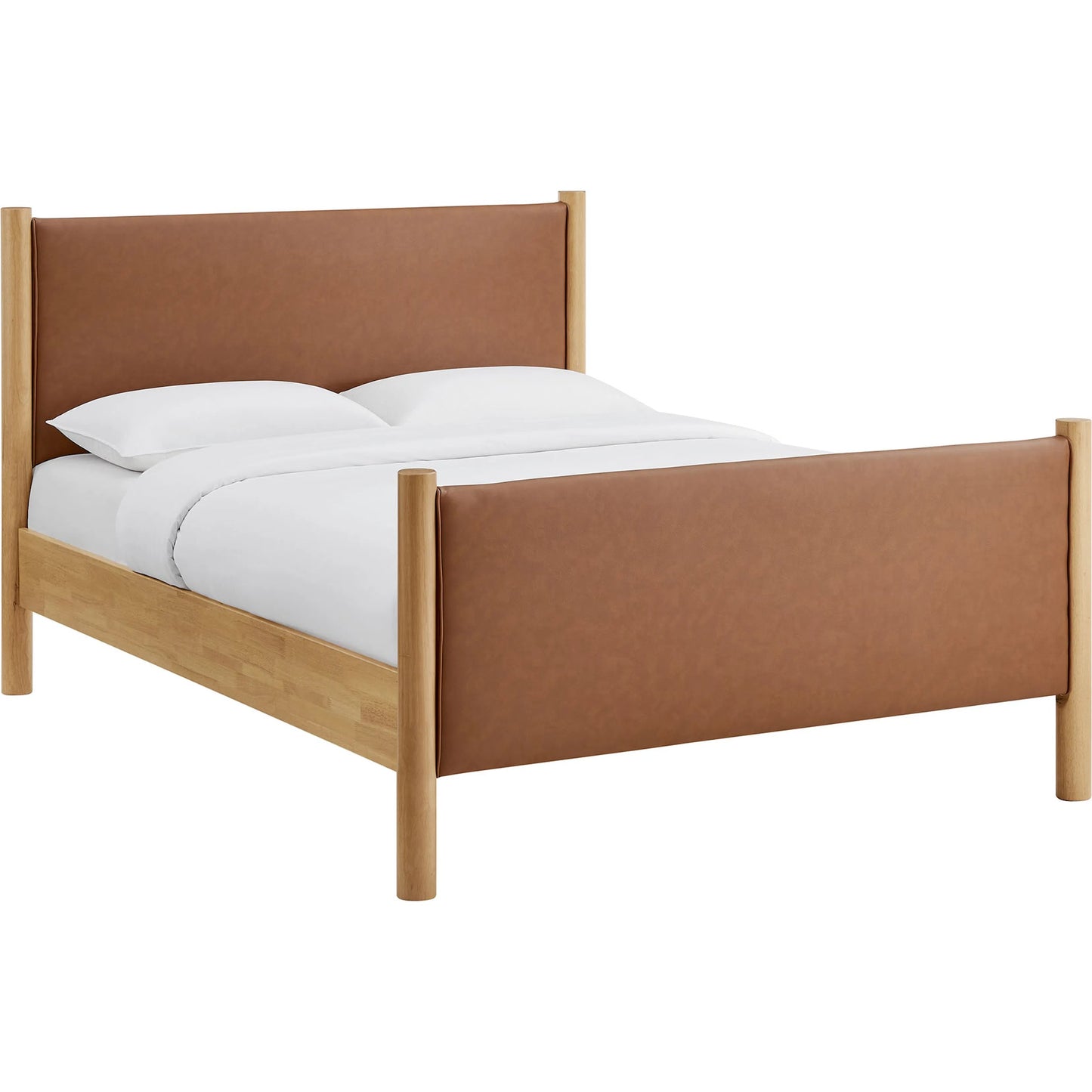 005 SI-2358716 | Primary Silo | Sevier Size Vegan Platform Bed by Evans & Londeen. Made from vegan leather upholstered in a transitional style.