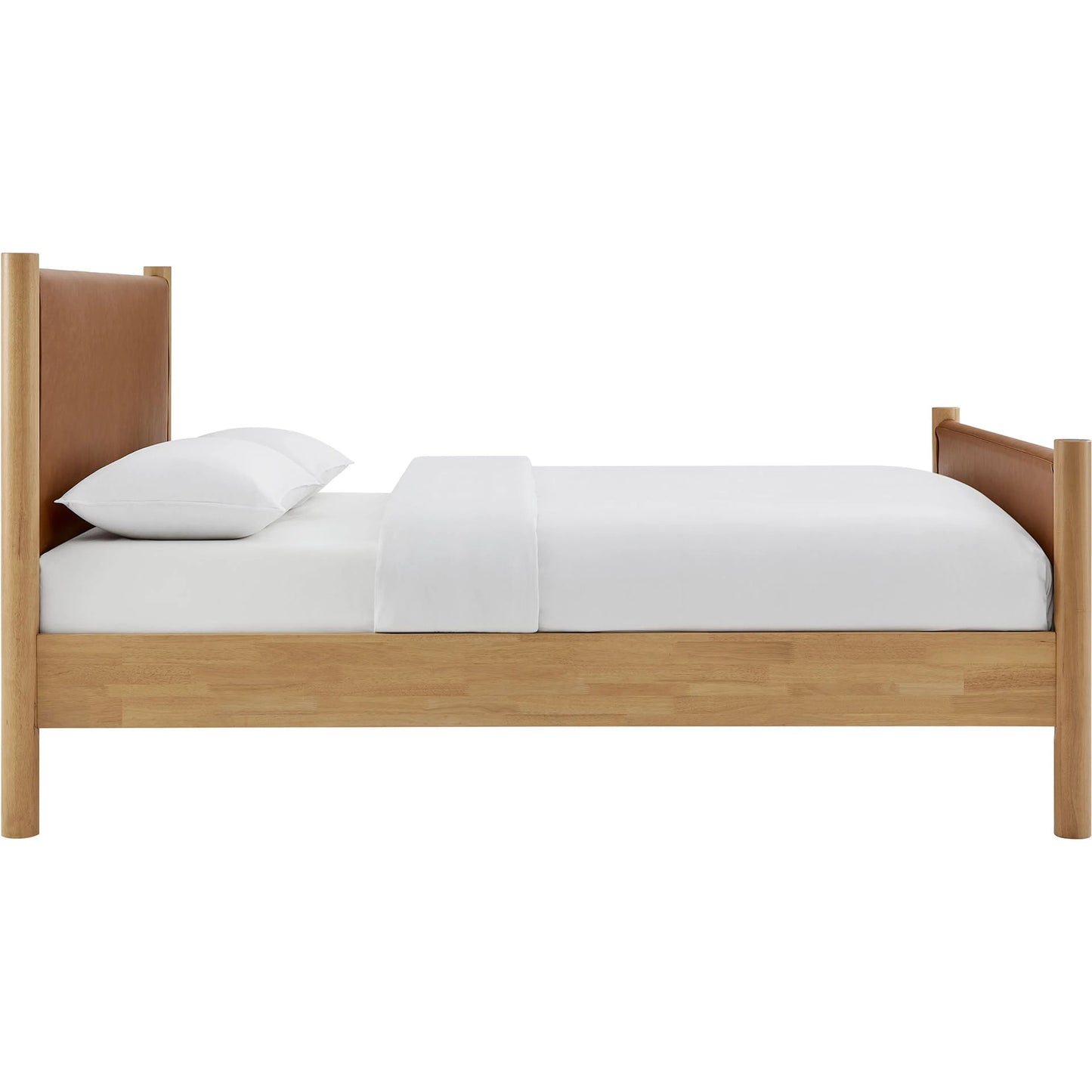 032 SI-2358716 | Additional Silo | Sevier Size Vegan Platform Bed by Evans & Londeen. Made from vegan leather upholstered in a transitional style.