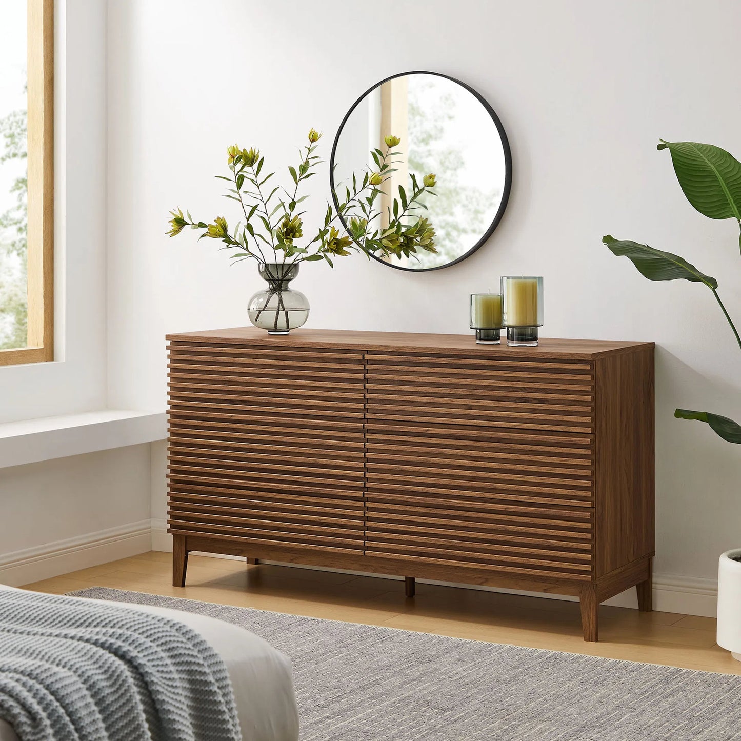 005 SI-2358736 | Lifestyle | Rennell 63” 6-Drawer Dresser by Evans & Londeen in walnut. Made from unique in a transitional style.