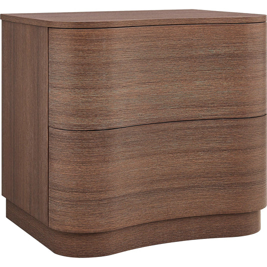 001 SI-2453628 | Primary Silo | Cheatham 2-Drawer Curved Nightstand by Evans & Londeen in brushed light oak. Made from unique in a transitional style.
