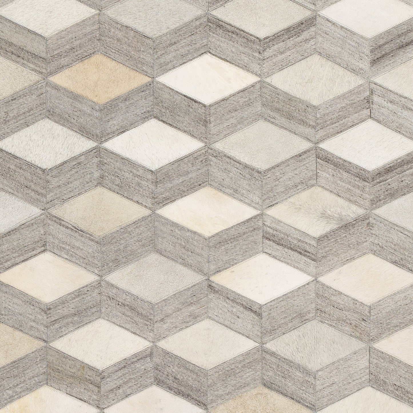 005 SR-754356 | Closeup | Medora Rug - 22910 by Surya in oatmeal, light gray, medium gray. Made from 65% hair on hide, 35% chenille-viscose in a unique style.