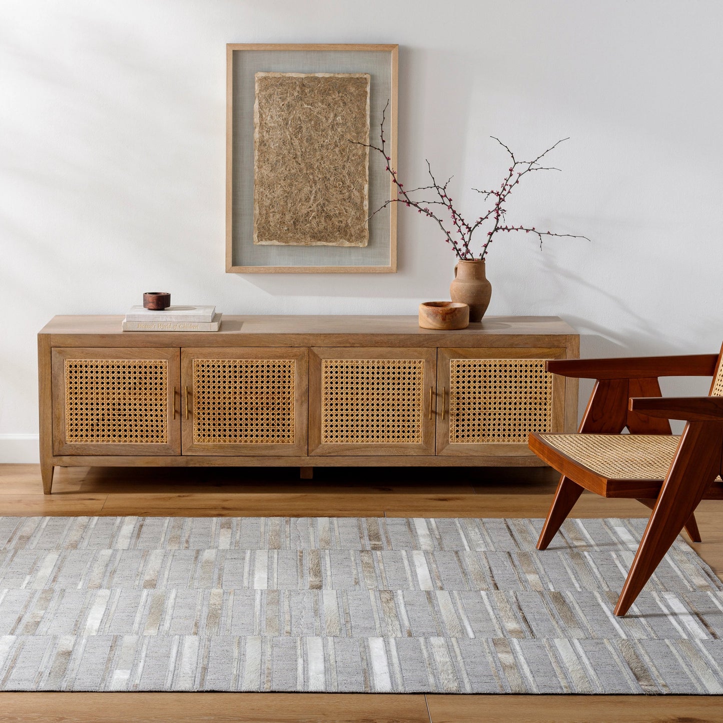 008 SI-2052144,SI-2052145,SI-2052146,SI-2052147 | Lifestyle | Medora Rug - 489431 by Surya in taupe, ivory, stone grey, charcoal. Made from face: 60% leather, 40% viscose in a unique style.