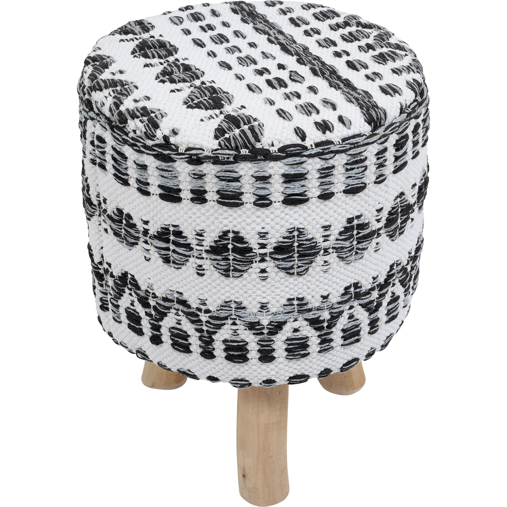 Grand Canyon White Stool by Pasargad Home in white. Made from cotton in a cottage & farmhouse style.