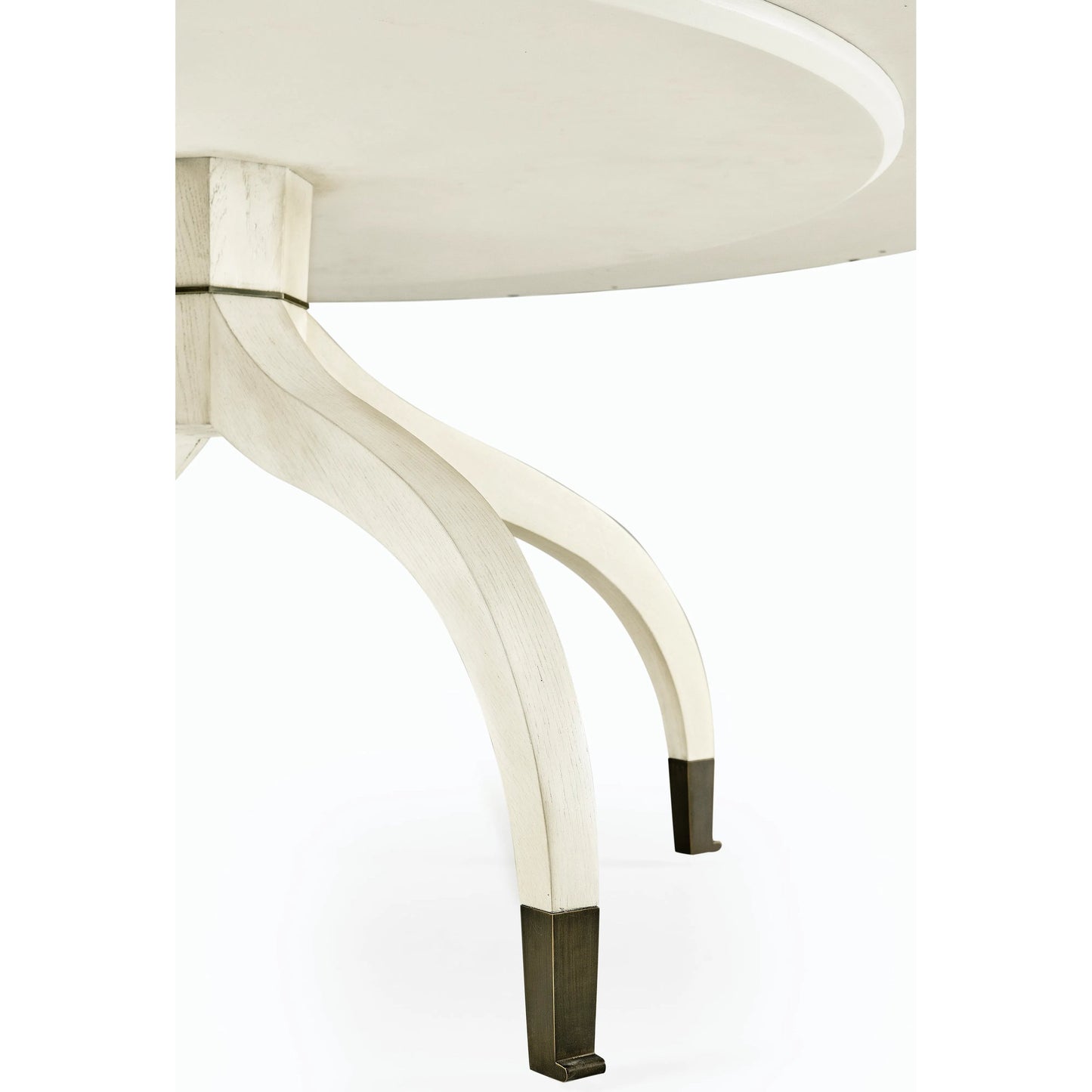 003 SI-2186375 | Closeup | Reimagined Lodestone Round Dining Table by Jonathan Charles in country white oak. Made from oak in a modern style.