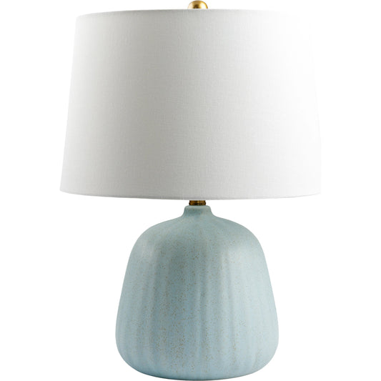 Marine - 500361 by Surya in metallic brass, white, translucent and plated. Made from body: ceramic, shade (outside): linen, finial: metal in a modern style.