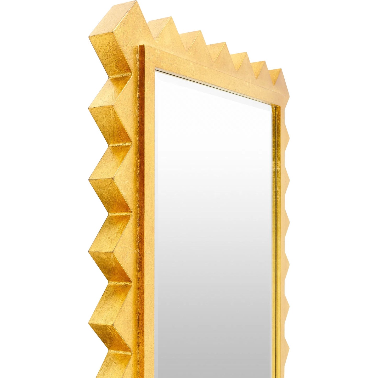 002 SI-2164714 | Closeup | Harrison Accent Mirror - 530731 by Surya in frame: gold and gold leaf. Made from manufactured wood in a modern style.