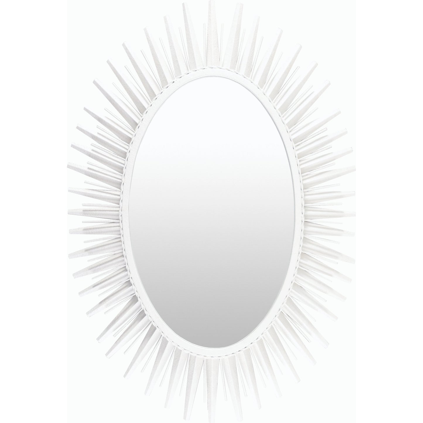 001 SI-2163080 | Primary Silo | Nihal Accent Mirror - 22616 by Surya in frame: white and textured. Made from iron in a modern style.