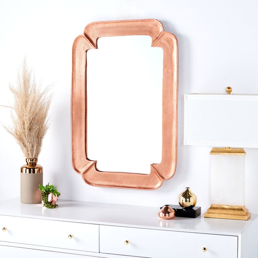 Kay Mirror by HedgeApple Essentials in copper. Made from iron, glass in a modern style.