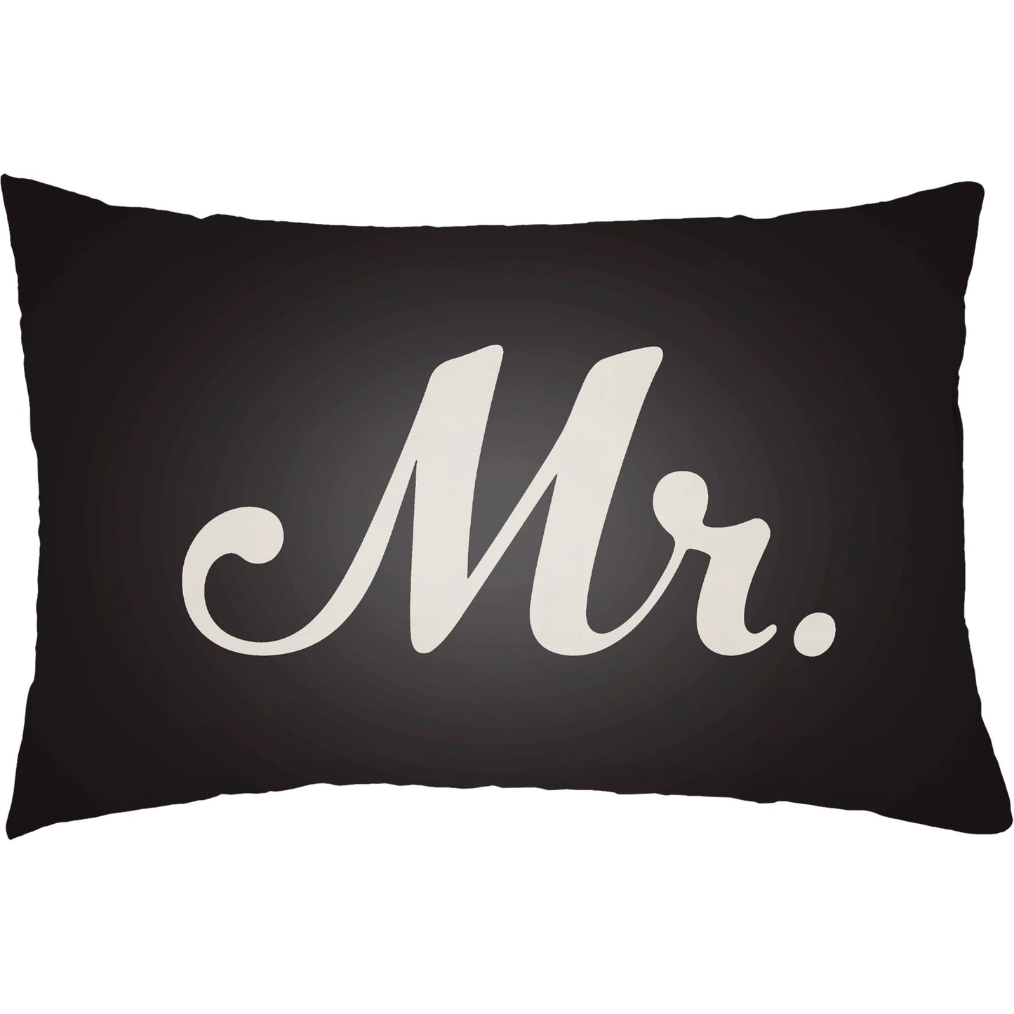 001 SI-2047707 | Primary Silo | Mr & Mrs Indoor/Outdoor Pillow by Livabliss in black, ivory. Made from front: 100% polyester, back: 100% polyester, fill: polyester, polyfill in a modern style.