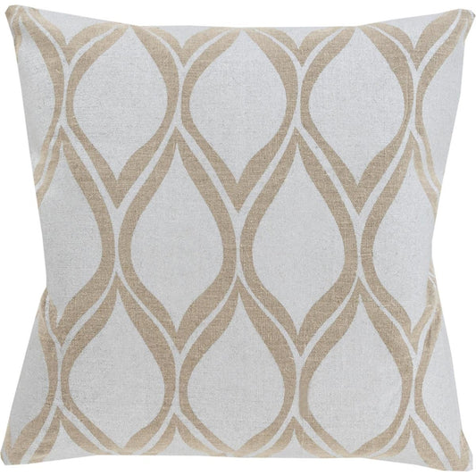 Metallic Stamped Pillow - 13299 by Surya. Made from 100% linen in a modern style.