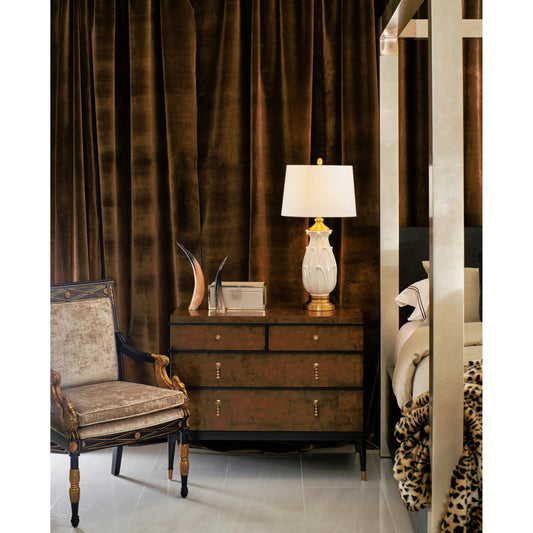 Tribeca Swan Arm Chair by Jonathan Charles in black and painted formal black. Made from acacia in a traditional style.