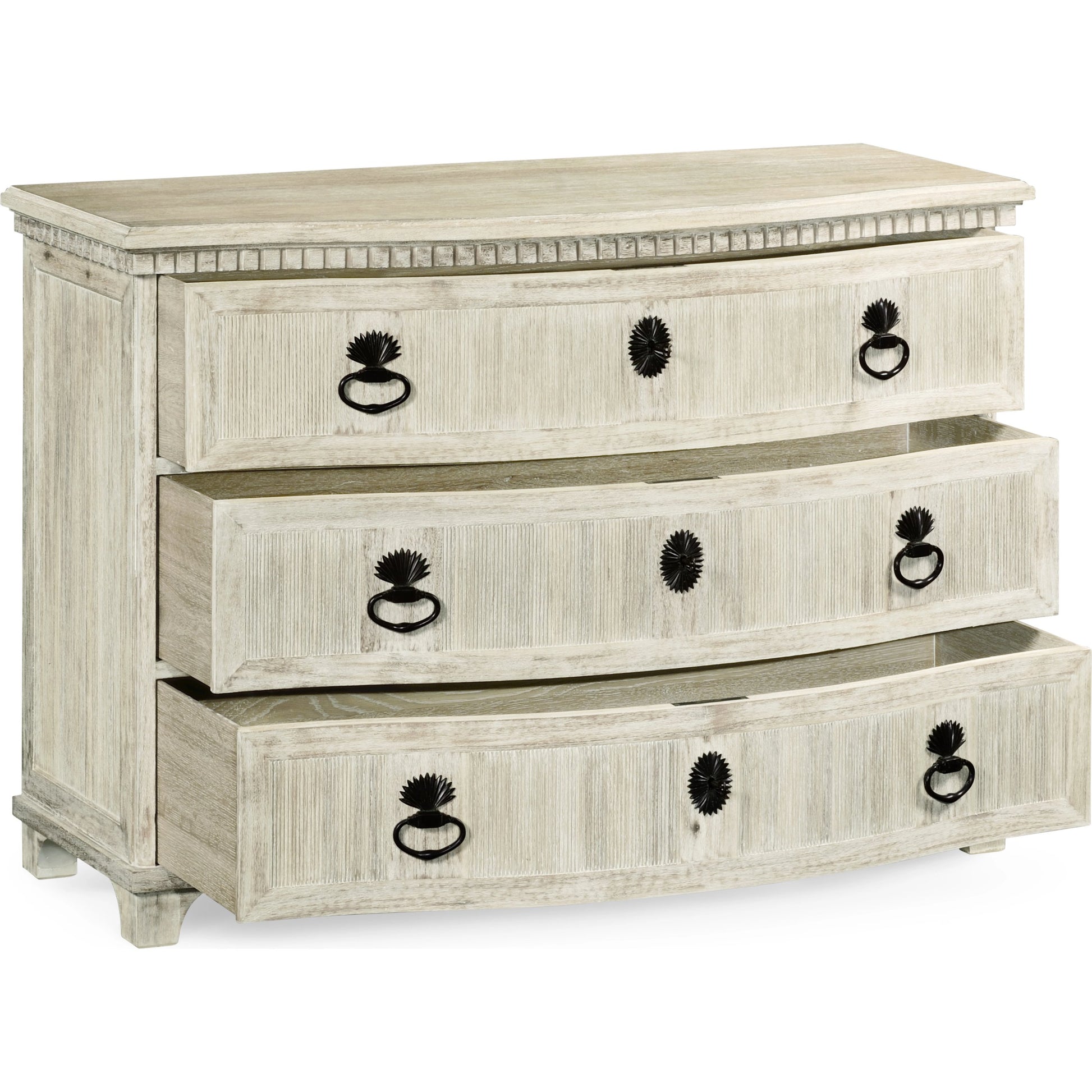 William Yeoward Bickerton 3 Drawer Dresser by Jonathan Charles in white and washed acacia. Made from acacia in a cottage & farmhouse style.