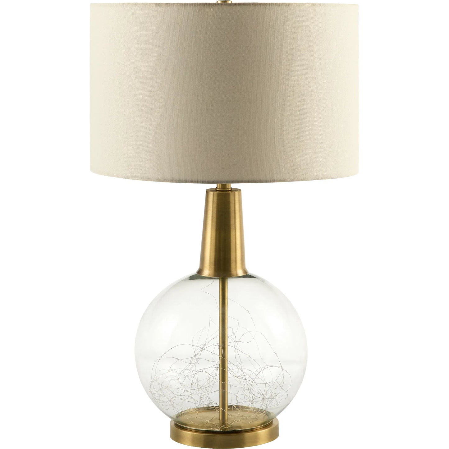 001 SI-2258296 | Primary Silo | Mittag Accent Table Lamp by Livabliss in plated, translucent. Made from glass, iron, linen, polyester in a modern style.