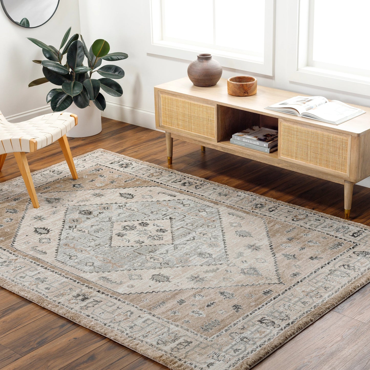 006 SI-2053062,SI-2053063,SI-2053064,SI-2053065 | Lifestyle | Montana Rug - 494877 by Livabliss in tan, ivory, gray, black. Made from face: 85% polypropylene, 15% polyester, warp: 100% jute in a unique style.