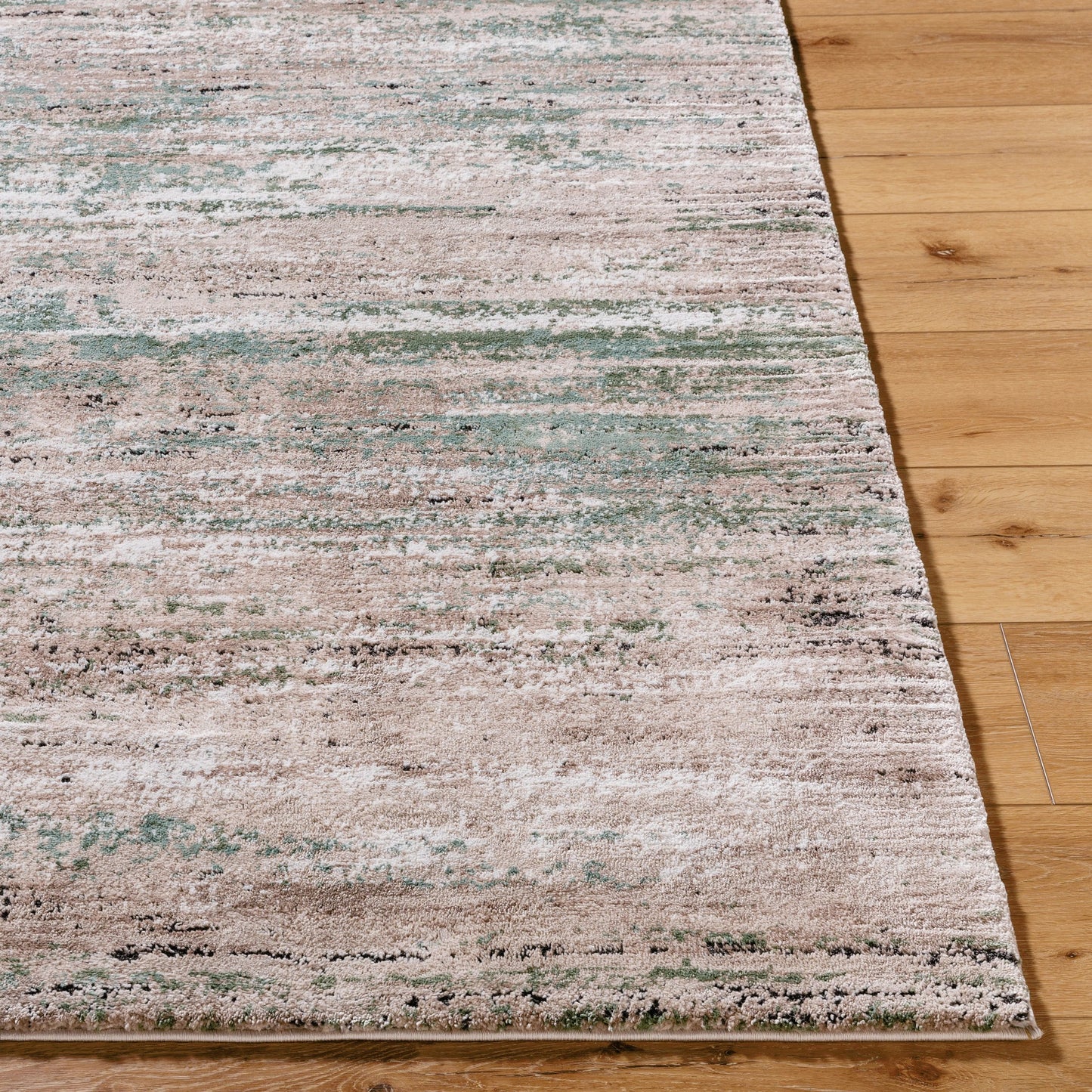 003 SI-2165617,SI-2165618,SI-2165619,SI-2165620 | Closeup | Montana Rug - 536259 by Livabliss in light beige, tan, ivory, seafoam, dusty sage, black. Made from polypropylene, polyester in a unique style.