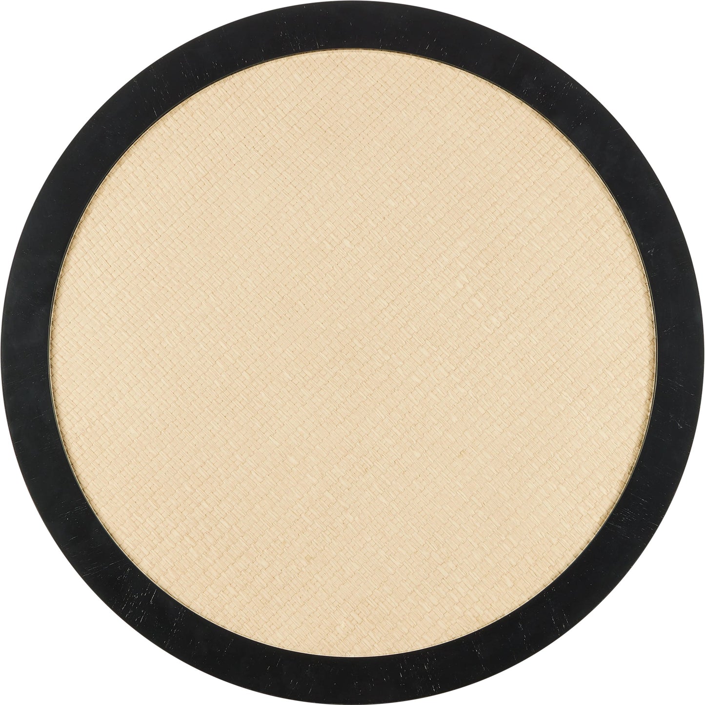 004 SI-2191698 | Additional Silo | Deanna Raffia Accent Table by Currey and Company in ivory, black, clear. Made from raffia, okume veneer, tempered glass in a modern style.