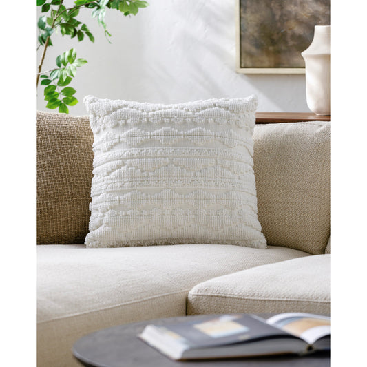Matthew Accent Pillow - 533782 by Surya in white. Made from polyester, cotton in a modern style.