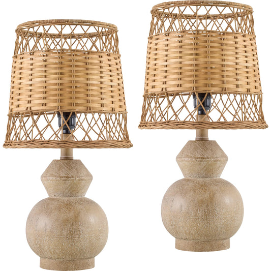 Misty Accent Table Lamp 536635 (Set of 2) by Livabliss in painted. Made from resin, rattan in a rustic style.