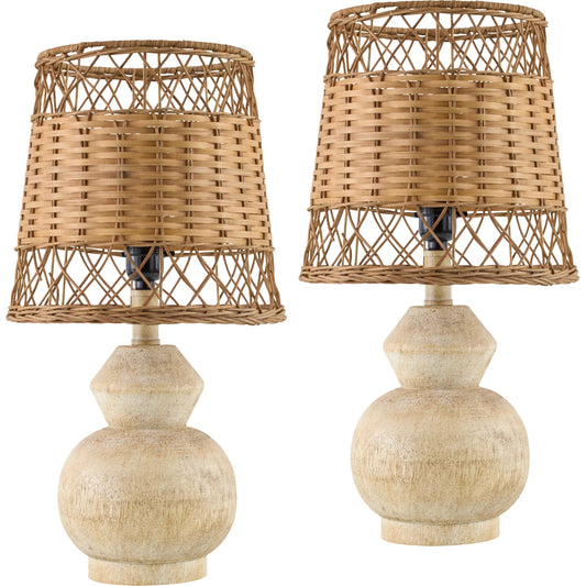 Misty Accent Table Lamp 536635 (Set of 2) by Livabliss in painted. Made from resin, rattan in a rustic style.