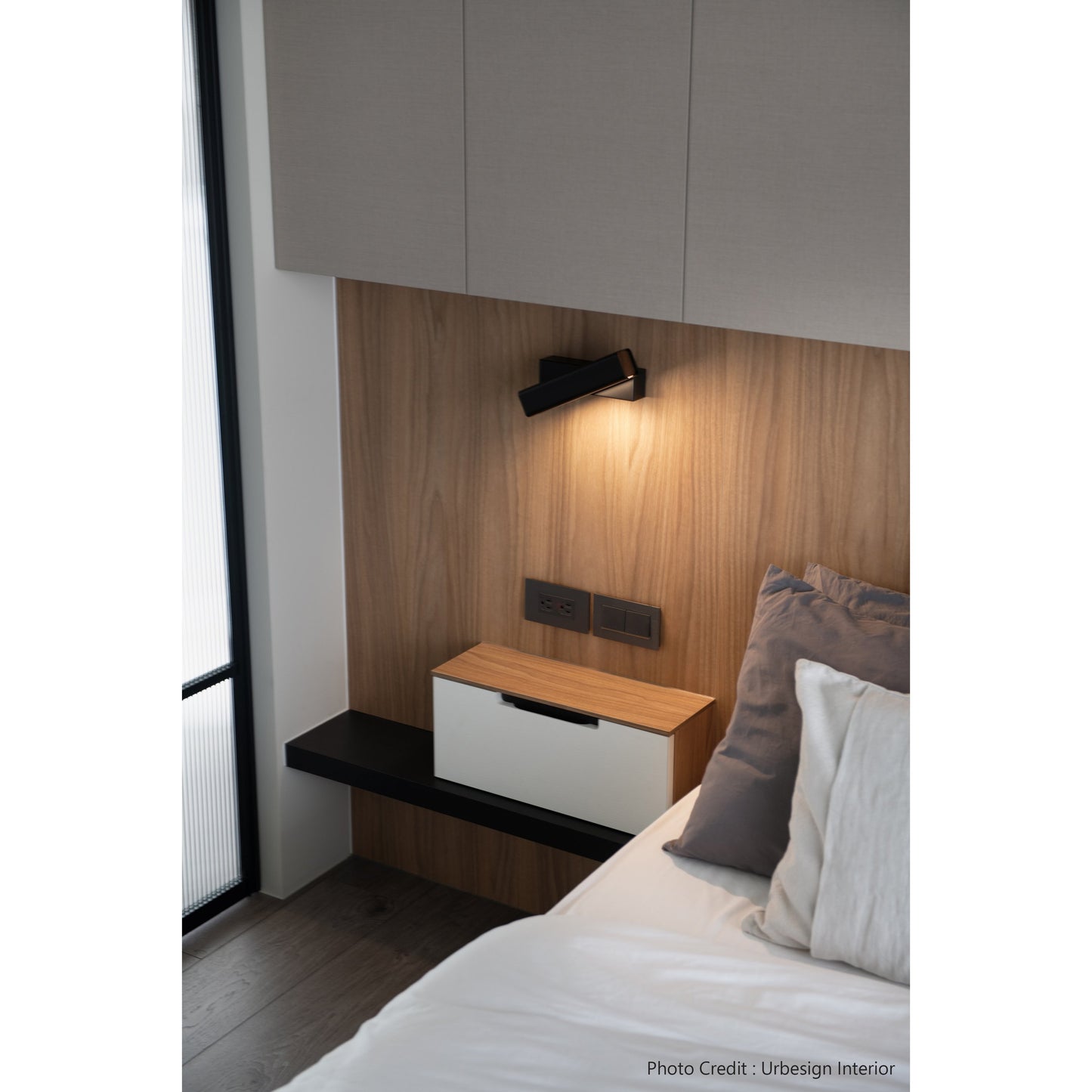 026 SR-381034 | Lifestyle | Mumu Wall Lamp by Seed Design. Made from aluminum, wood in a modern style.