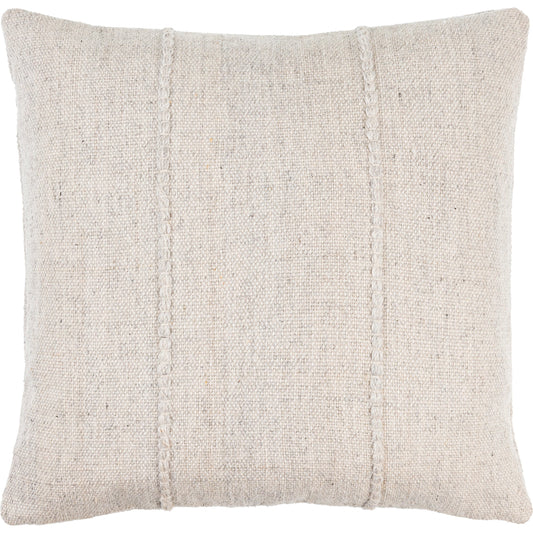 Mudcloth Pillow - 499588 by Surya in ivory, cream, light beige. Made from front: 100% recycled pet yarn, back: 100% recycled pet yarn in a modern style.
