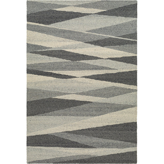 Madelyn Rug - 30077 by Livabliss in gray, light gray, charcoal, black. Made from 100% wool in a unique style.