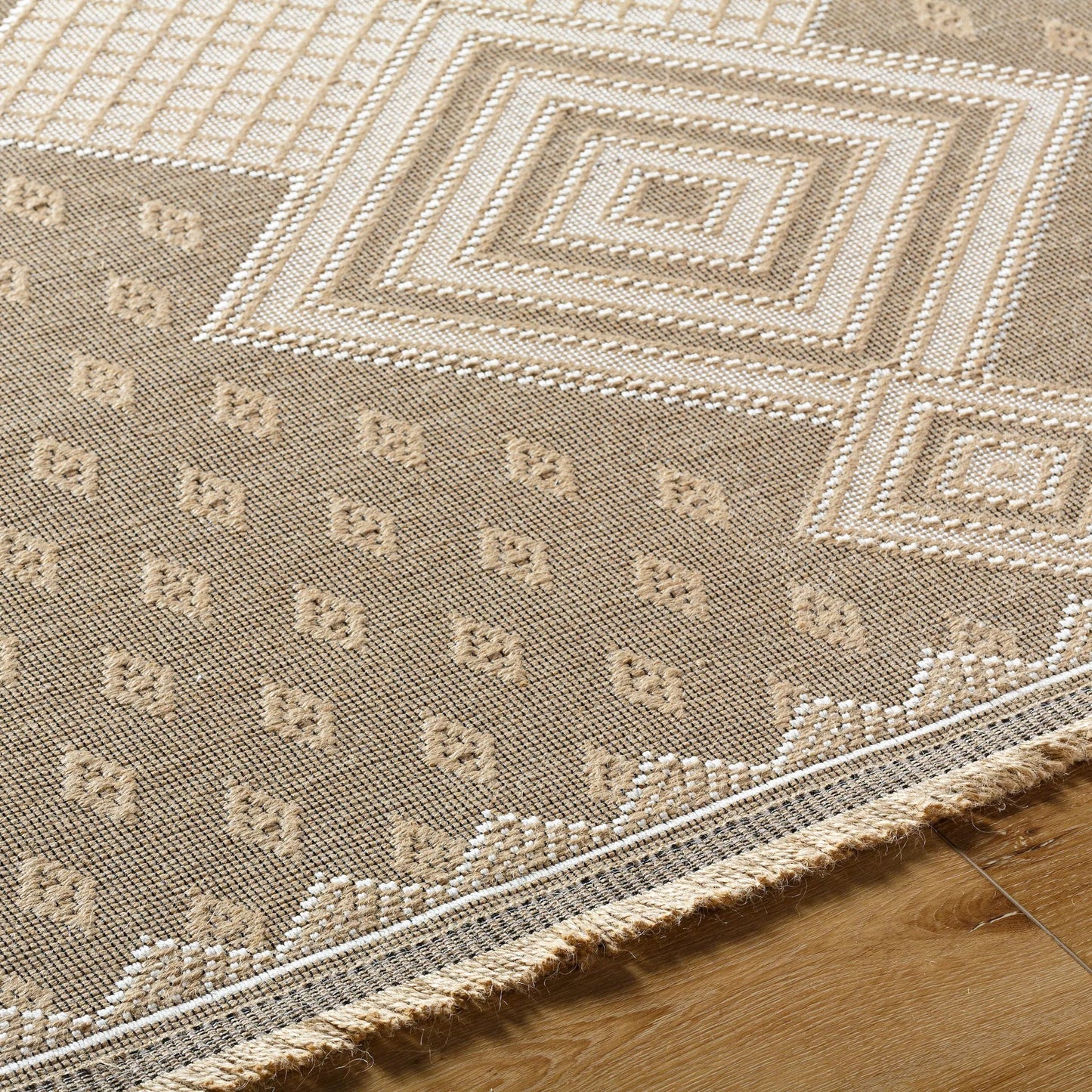 006 SI-2167843,SI-2167844,SI-2167845,SI-2167846,SI-2167847,SI-2167848,SI-2245552 | Closeup | Mystery Rug - 497245 by Livabliss in tan, beige, cream, light beige. Made from jute, cotton in a unique style.