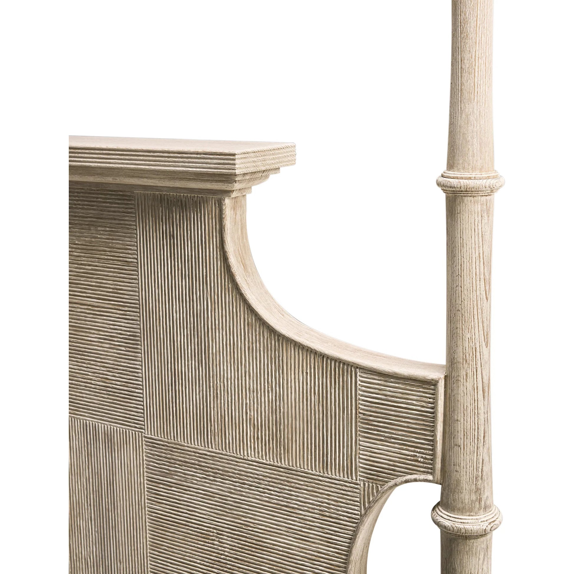 Bywater Poster Bed by Jonathan Charles in beige and washed acacia. Made from oak, beech in a transitional style.