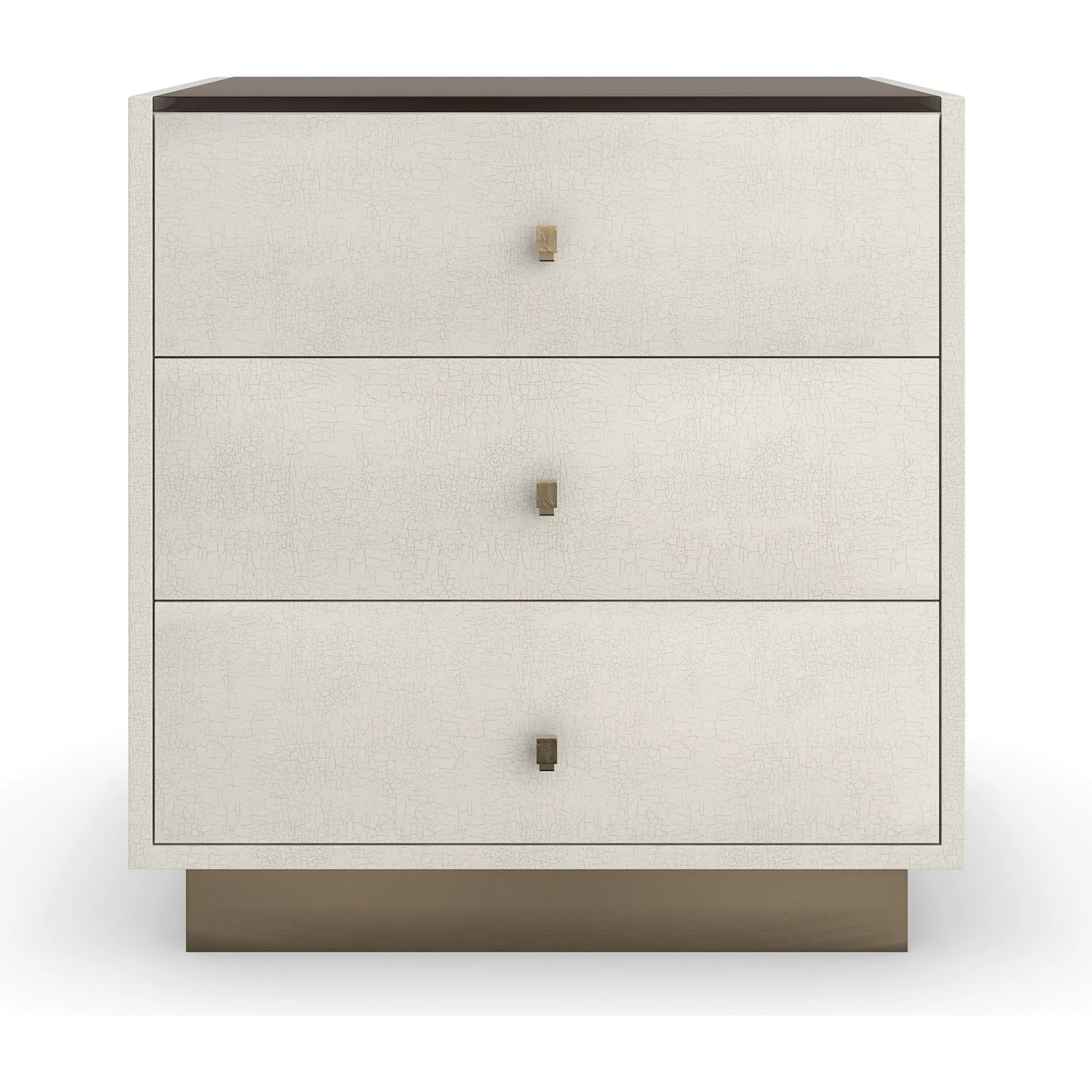 004 SI-2162868 | Additional Silo | Iliad Nightstand by Caracole in ivory, smoked, bronze, gold and ivory craze, brushed gold paint. Made from poplar, koto, glass in a unique style.