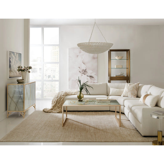 Melange Joannie Two Door Chest by Hooker Furniture in silver, gold. Made from metal, glass in a modern style.