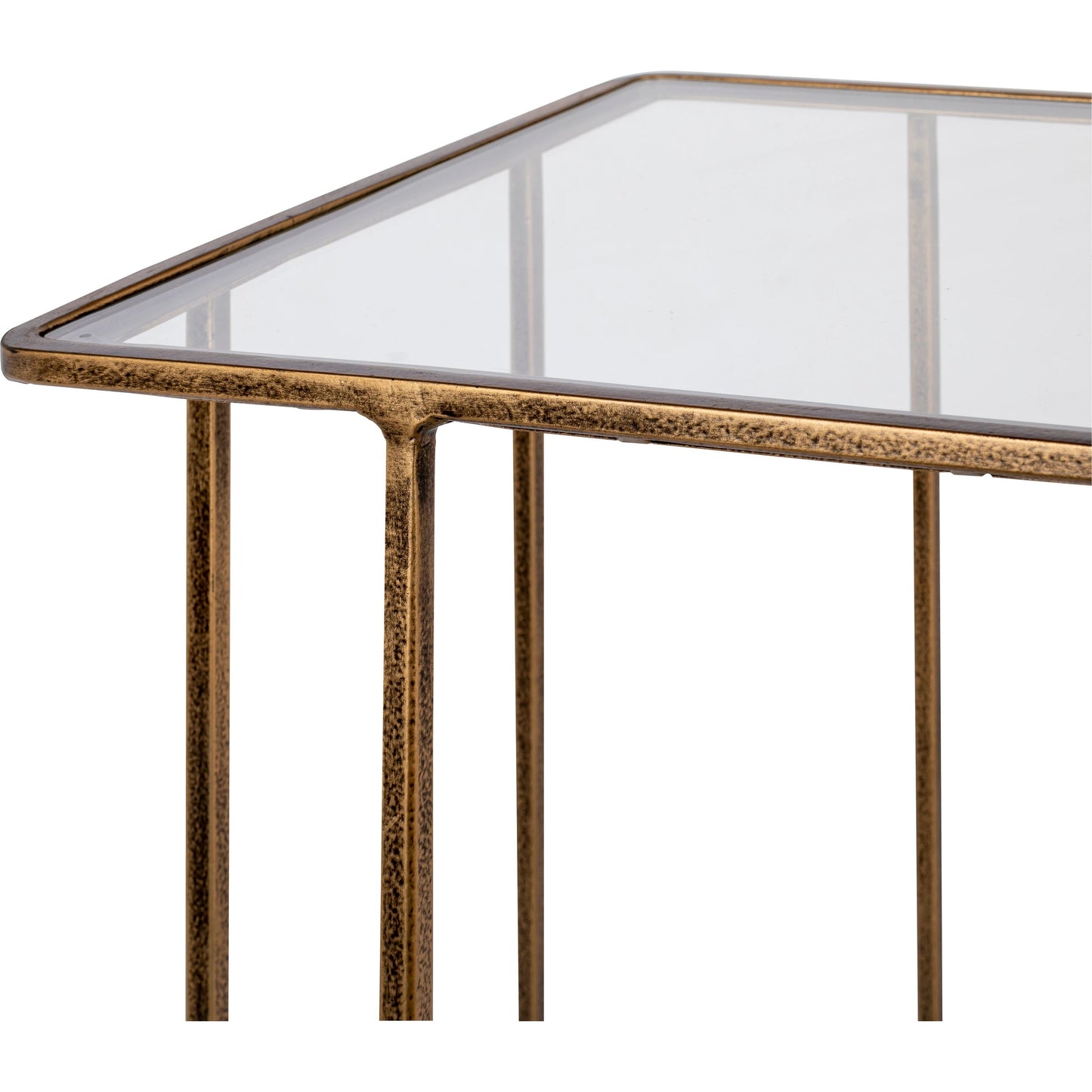 002 SI-1914778 | Closeup | Natalie - 30103 by Surya in gold and antiquedtranslucent. Made from top: glass, base: 100% metal in a modern style.