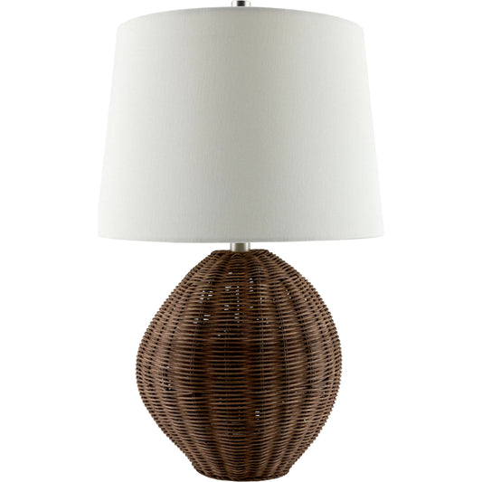 Nagua 624672 Lighting by Surya in translucent, metallic nickel, white, black, brown. Made from rattan, linen, polyester, steel in a rustic style.
